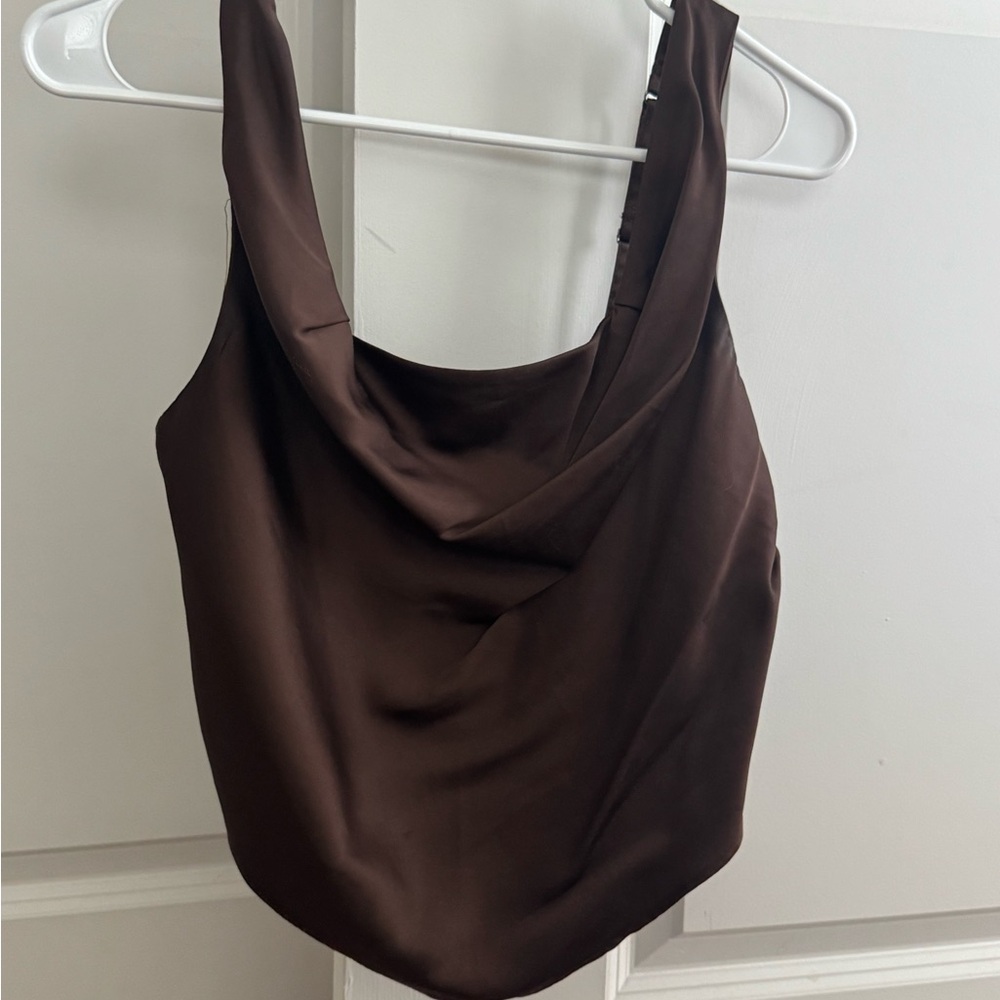 Abercrombie & Fitch Brown Silky Crop Top - Small